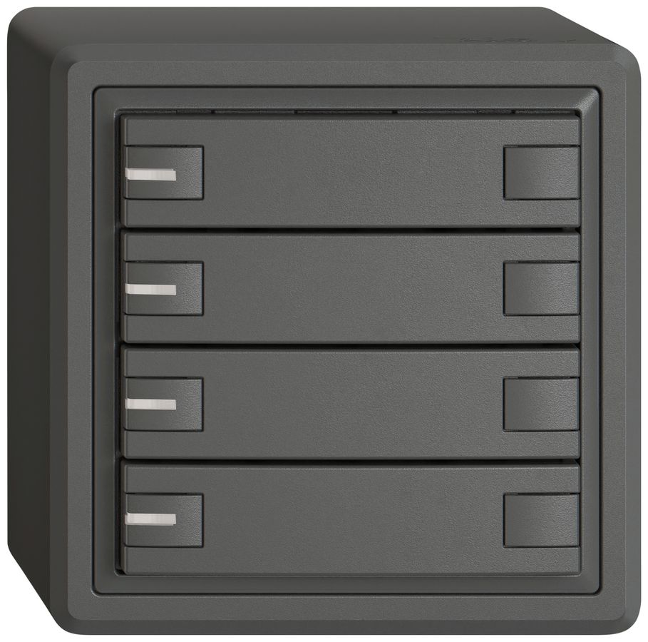 AP-Universaltaster EDIZIO.liv UNI SNAPFIX® m.LED RGB 8× 1-Tbed.dgu