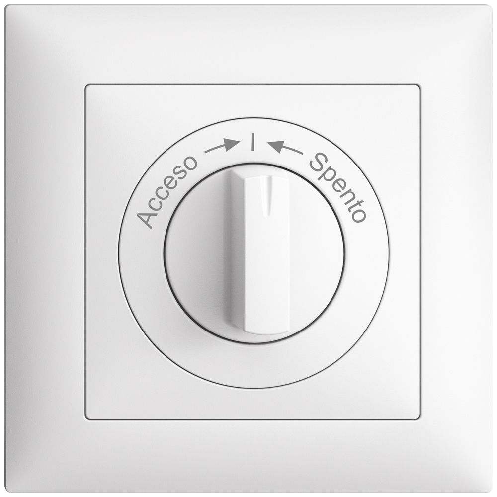 Kit frontal EDIZIOdue Acceso->I<-Spento blanc 88×88mm pour contact pivotant