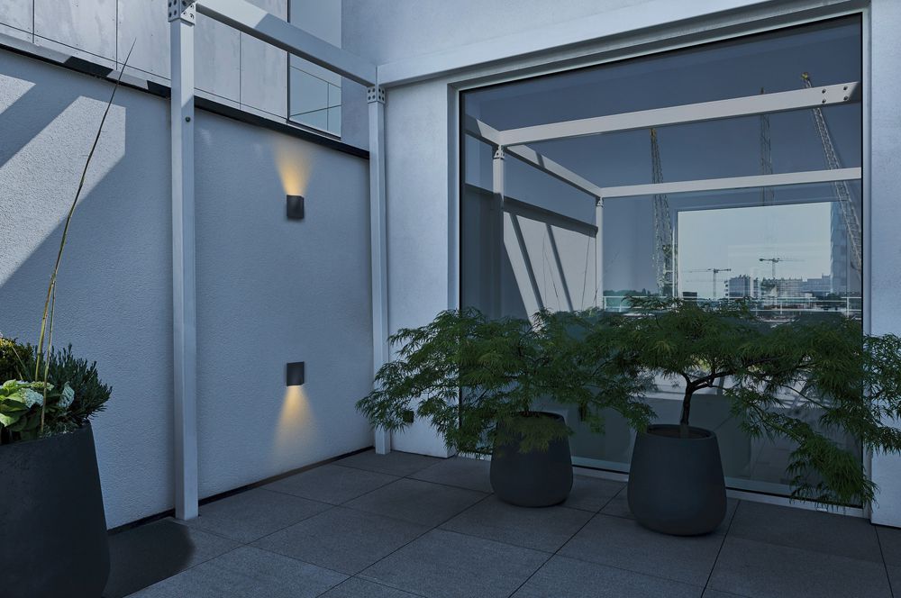 LED-Wandleuchte SLV VILUA I WL 8.3W 405lm 3000K IP54 120×120×58mm anthrazit