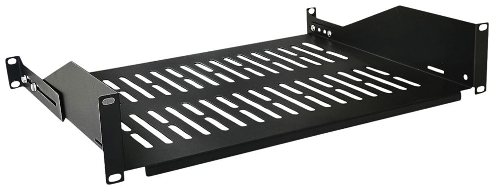 Support pour appareils 19" VALUE 2UH 440×350mm T=363…460mm max. 25kg acier noir