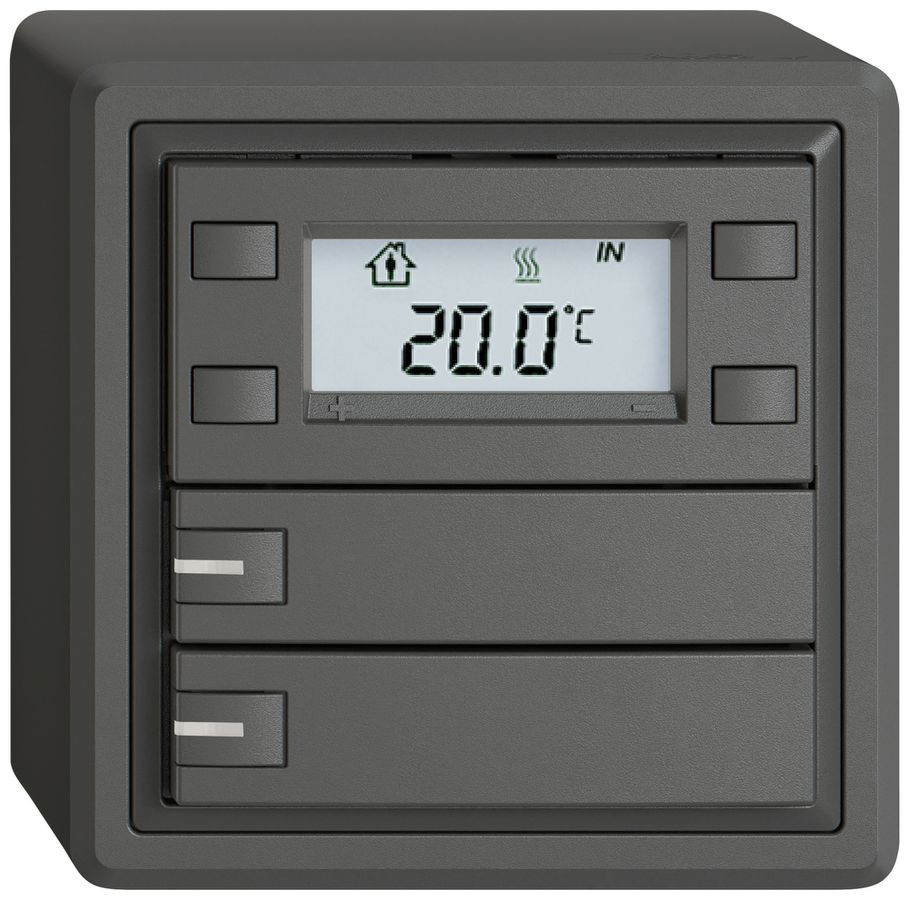 Poussoir RTH AP EDIZIO.liv SNAPFIX® a.RGB-LED 2×touches comm.1T grf