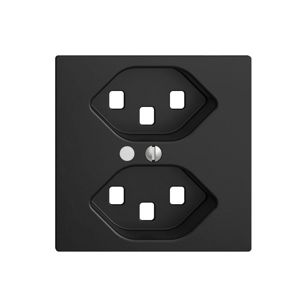 Kit frontal EDIZIOdue noir 60×60mm 2×T23, lentille,