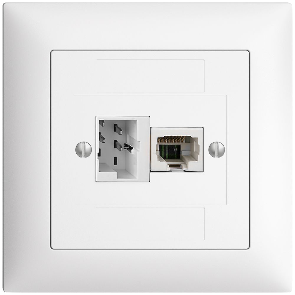 Scatola INC 1×TT,1×RJ45/u 4P EDIZIOdue ITplus ITM bianco
