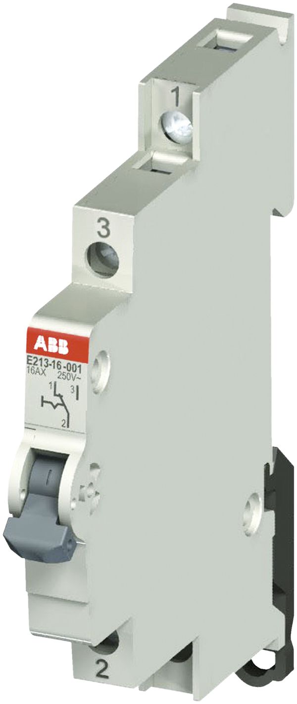 Deviatore AMD ABB E213, 16A/250V 1L 1C, ½UM, "I-II"