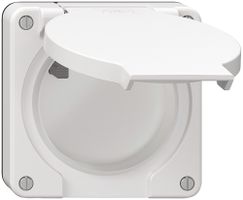 Prise FI NEVO, 16A 250V, avec bornes de raccordement, obturé, blanc