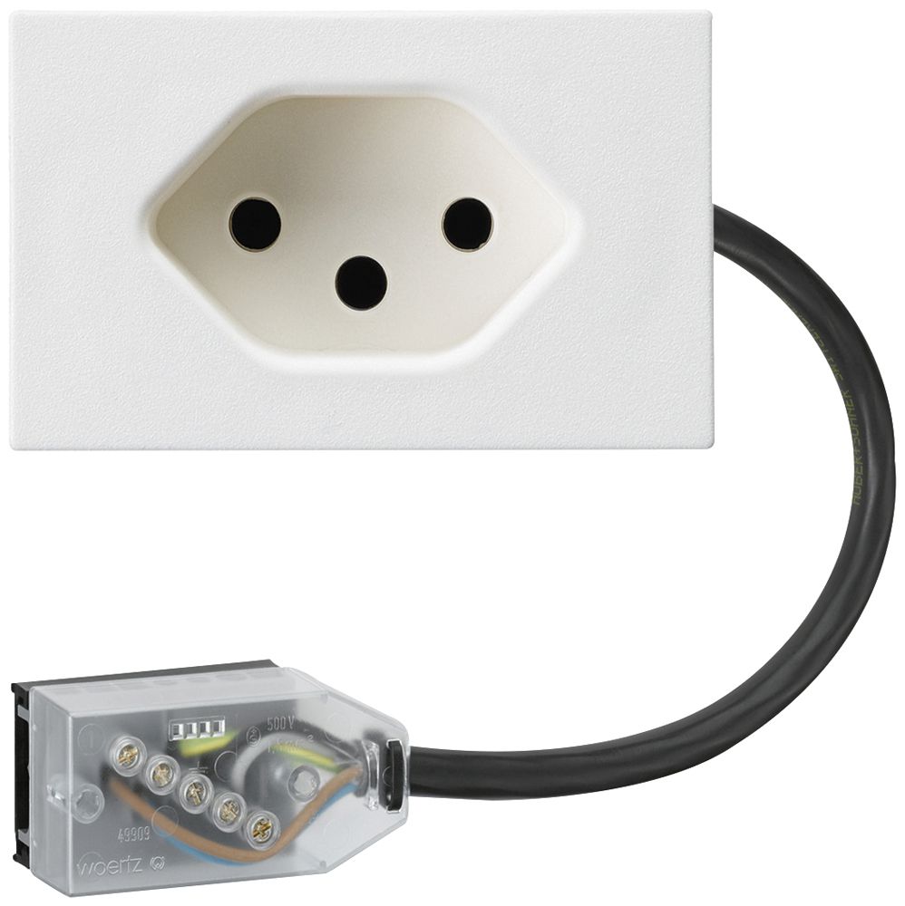 EB-Steckdose FLF Typ 13 L3 weiss für Flachkabel Technofil