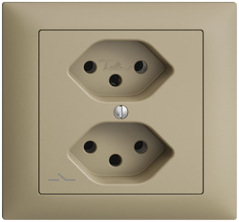 EB-Steckdose EDIZIOdue 2×T13 1×S sand