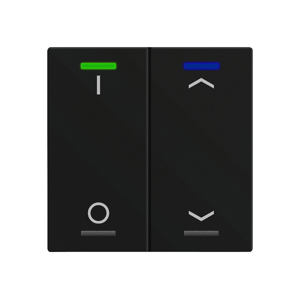 Pulsante KNX RGBW INS MDT BE-TAL60T216.D1 2t/4a temp.nero op. "I/O"-"persiana"