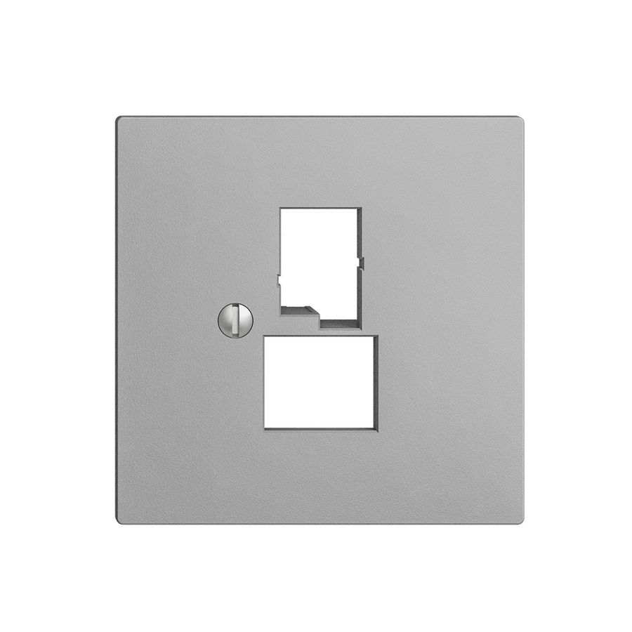 Plaque frontale EDIZIOdue silver pour prise DSL à large bande