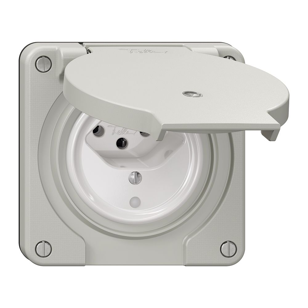 Prise NEVO N.CO, 1×T13, IP21, a.LED, gris clair