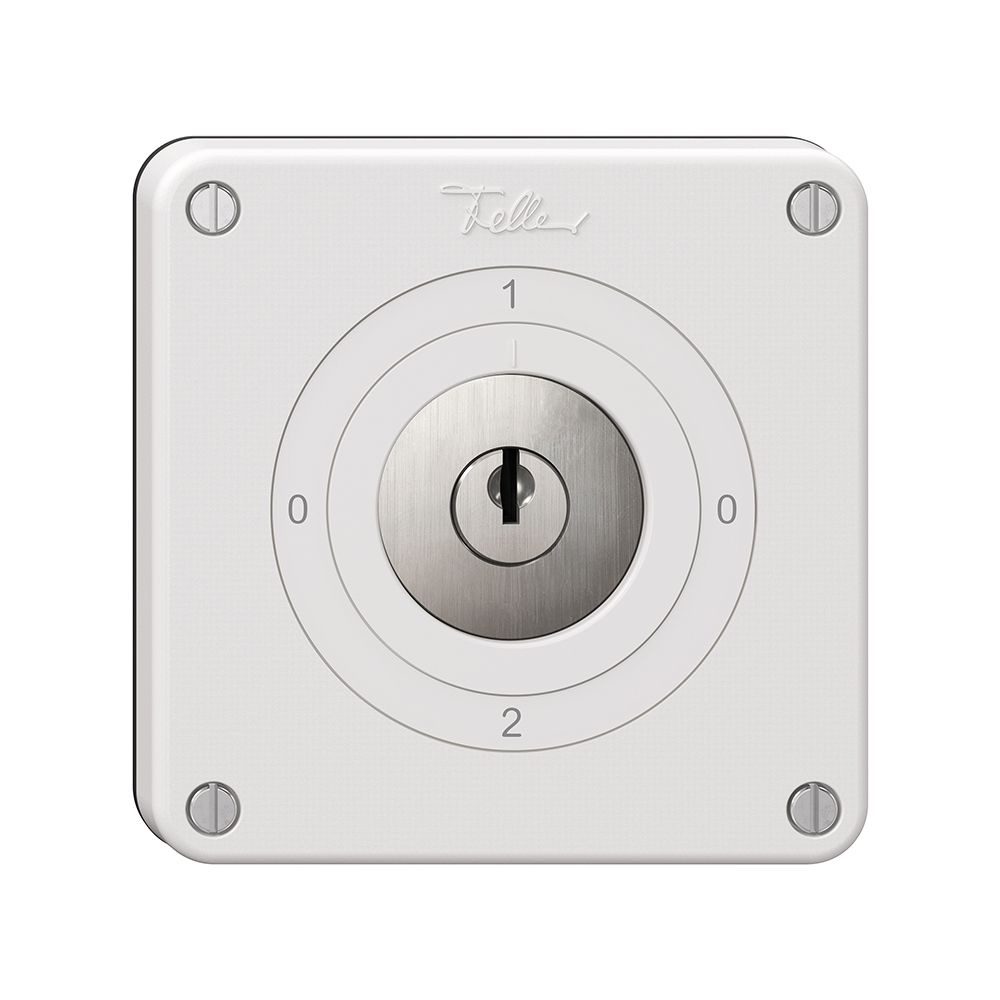 Interrupteur rotatif NEVO, 2/3L, avec serrure&2 clés, KS, 0-1-0-2, blanc