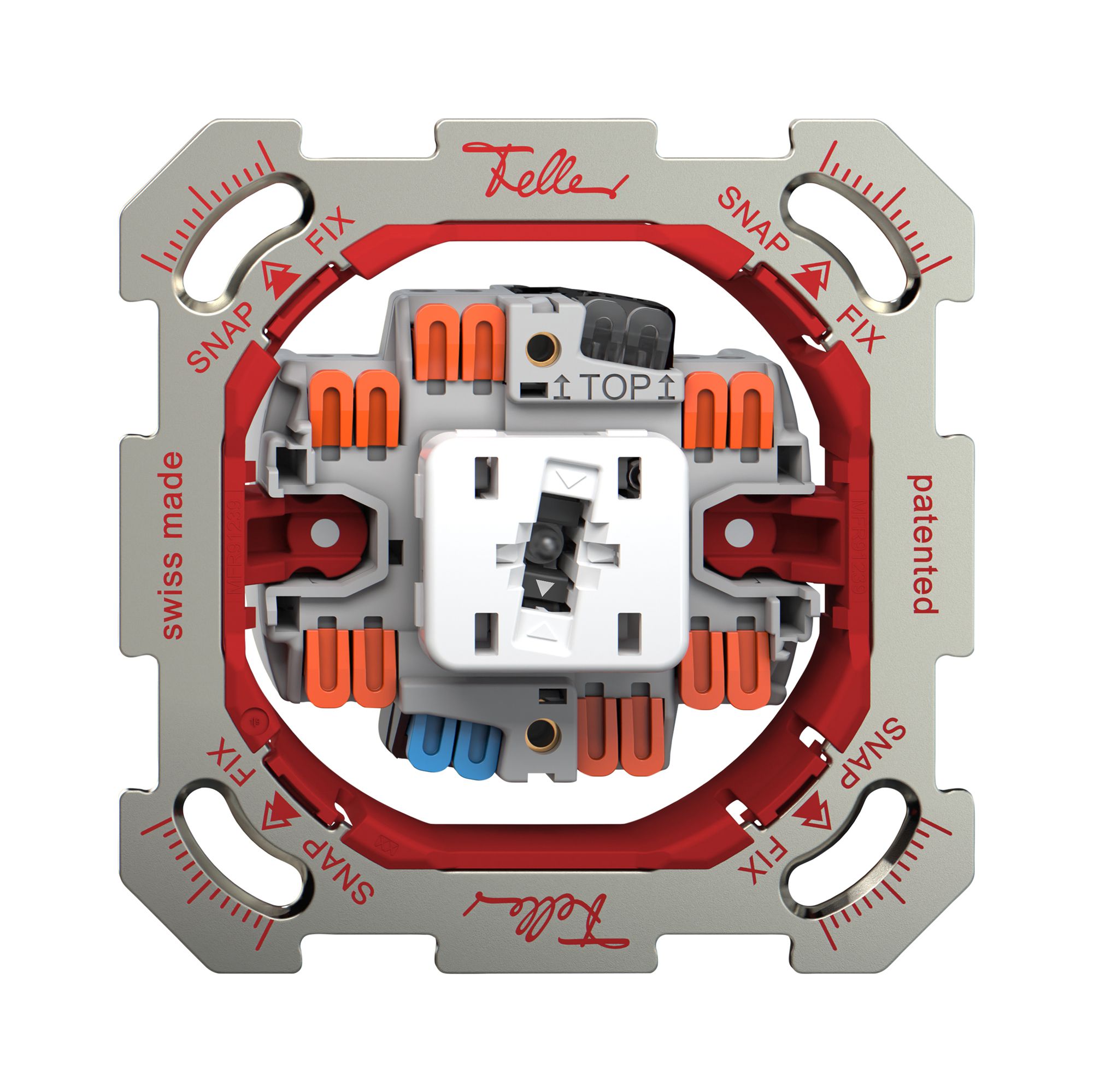 UP-Leuchtdruckschalter Feller SNAPFIX® 6/1L Seitenlinse KS weiss