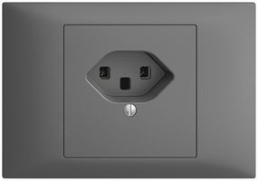 Prise INC EDIZIOdue T23 16A gris foncé, bornes à vis