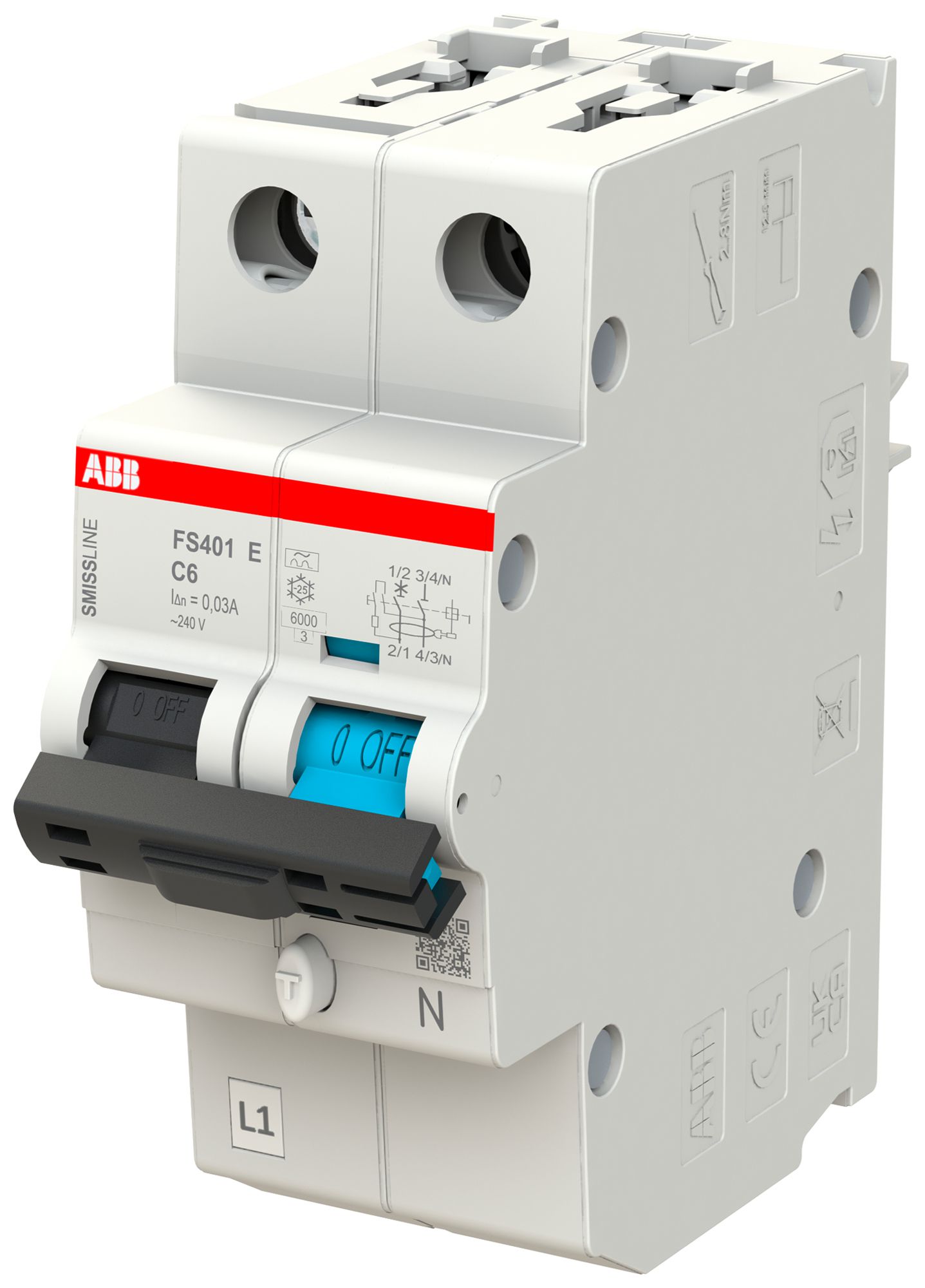 FI/LS-Schalter ABB FS401E SMISSLINE TP C-6A/30mA 1LN 6kA Typ A