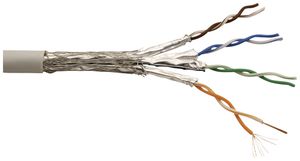 Datenkabel Roline Stranded Kat.5e S/FTP 4P AWG26 100MHz PVC grau 100m