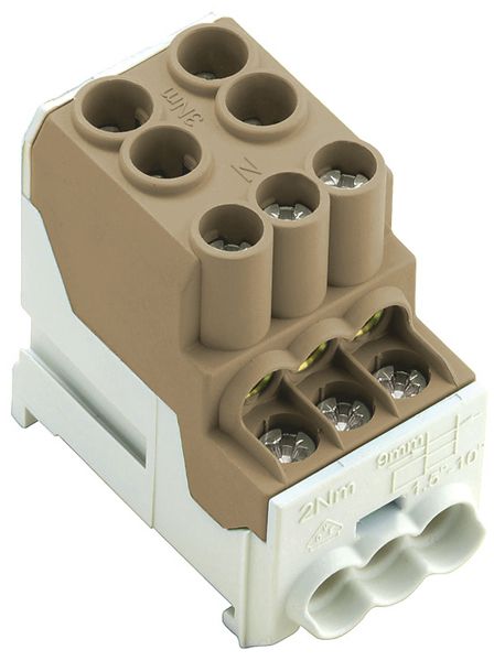 Bloc de distribution WM WPD 100 1P 100A 2×entr 6×sort 1.5…25mm² 1.5…10mm²