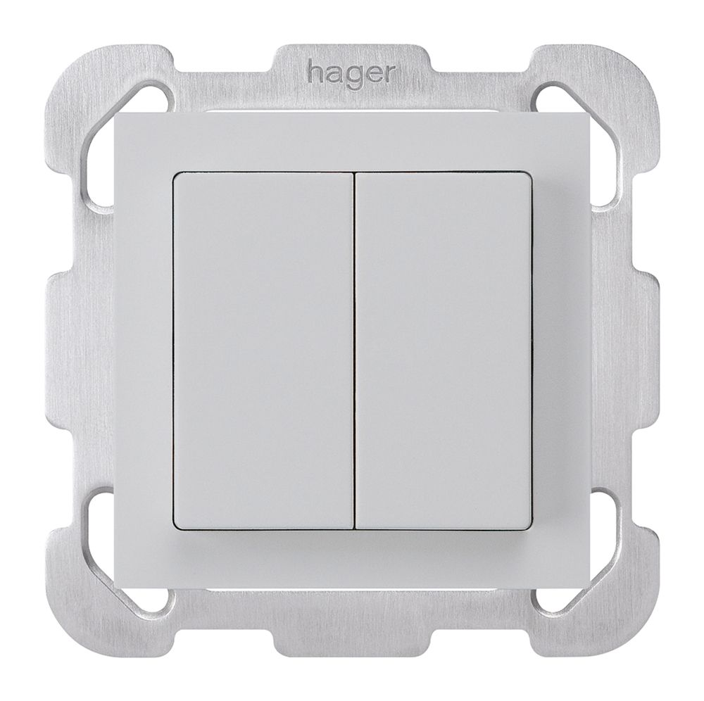 UP-Schalter kallysto 3/1P+AR/1 hellgrau mit Befestigungsplatte