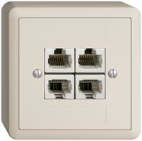 Presa AP 4×RJ45/u 4P sep.EDIZIOdue crema, ITplus