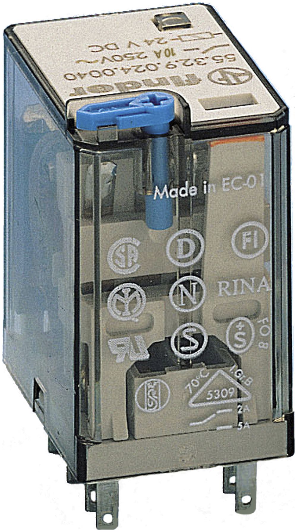 Miniatur-Steckrelais Finder 55, 2W 10A/110VDC AgNi RT I