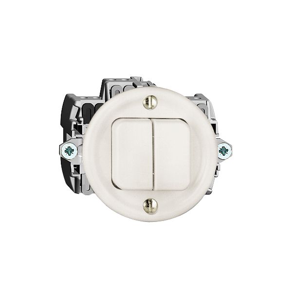 Contact à poussoir ENC 2×A-R/1L blanc FH