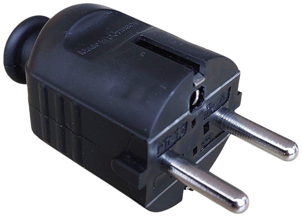 Spina Schuko BACHMANN 16A 250V 3P materiale sintetico nero IP20