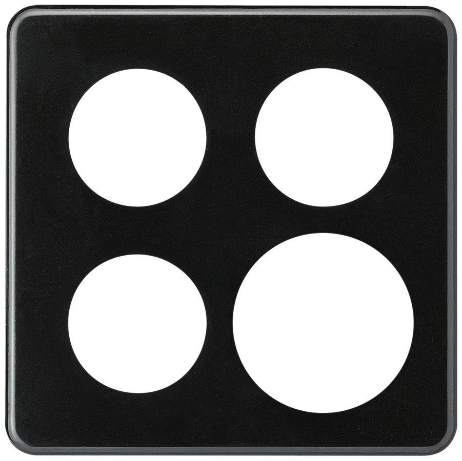 Abdeckplatte basico 2×2/3×43+1×58mm schwarz