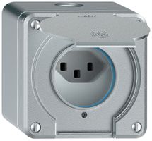 AP-Steckdose robusto 1×Typ 23 beleuchtet IP55 aluminium