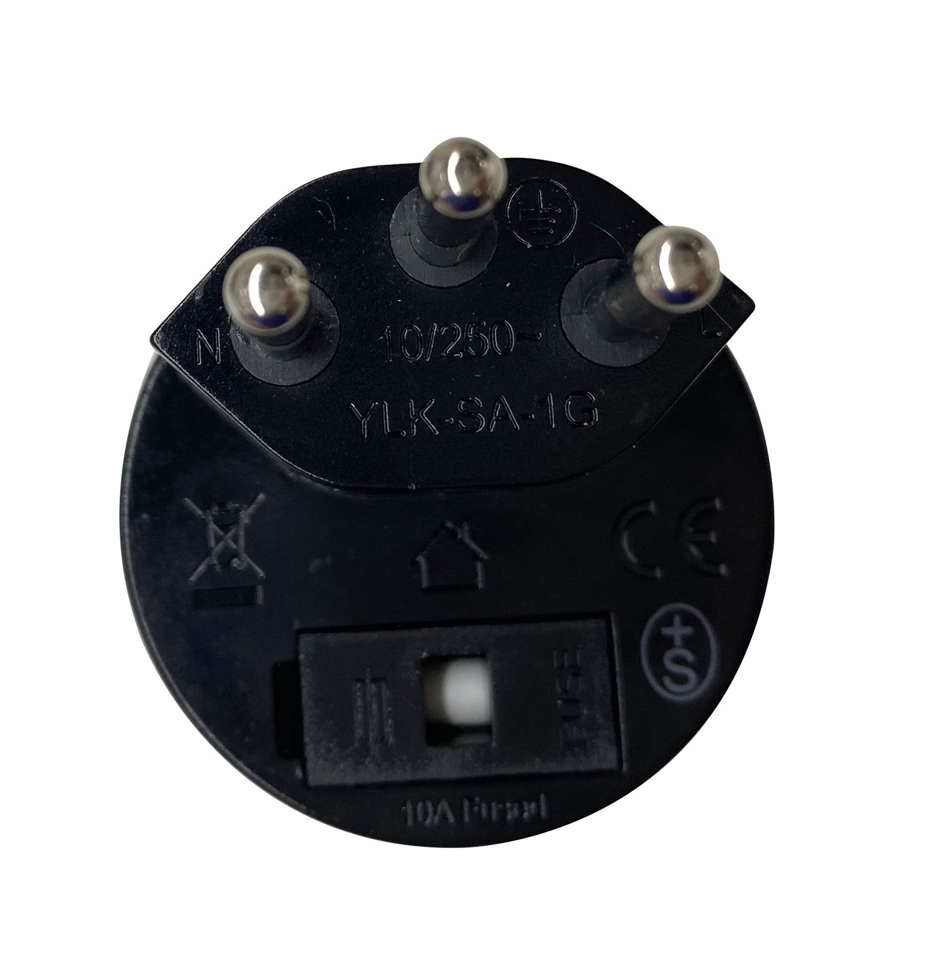 Reiseadapter NO BLOCK Eingang: SCHUKO, Ausgang: T12, Sicherung 10A, schwarz