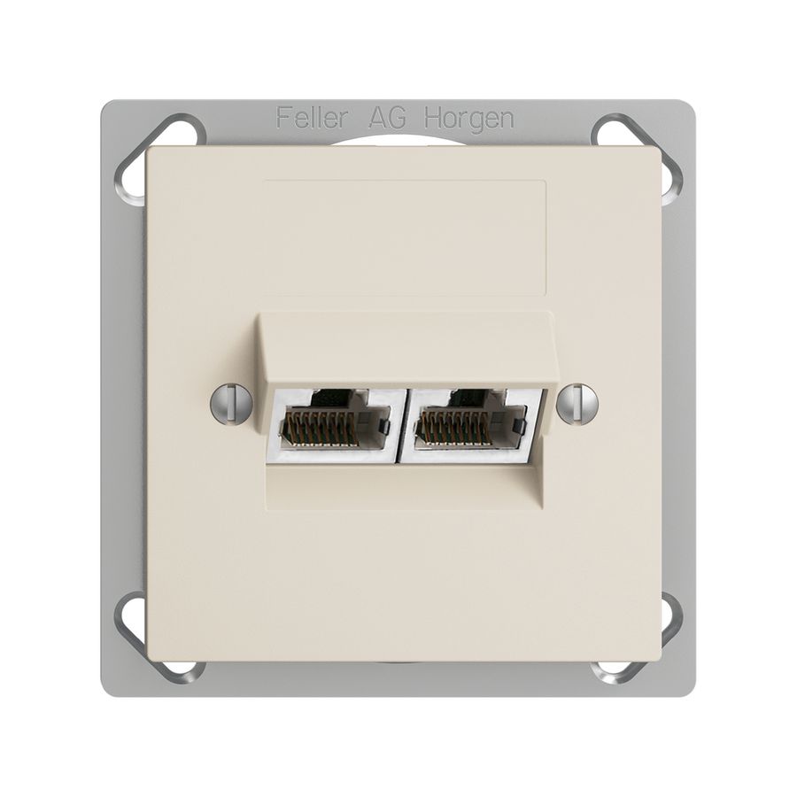 EB-Dose 2×RJ45/s 4P getr. EDIZIOdue crema, ITplus