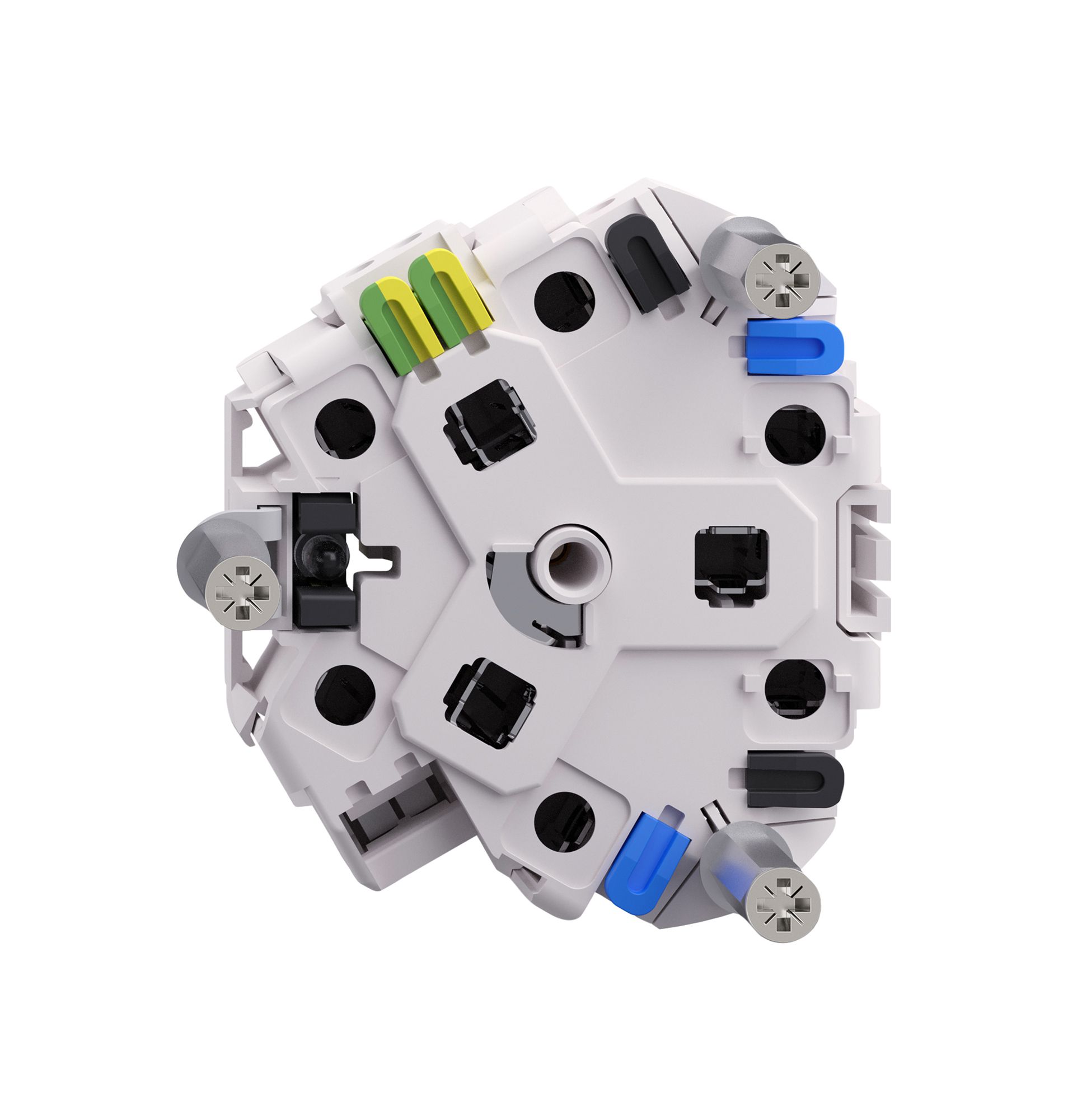 Einsatz Steckdose FH 2×T13 weiss mit LED rot