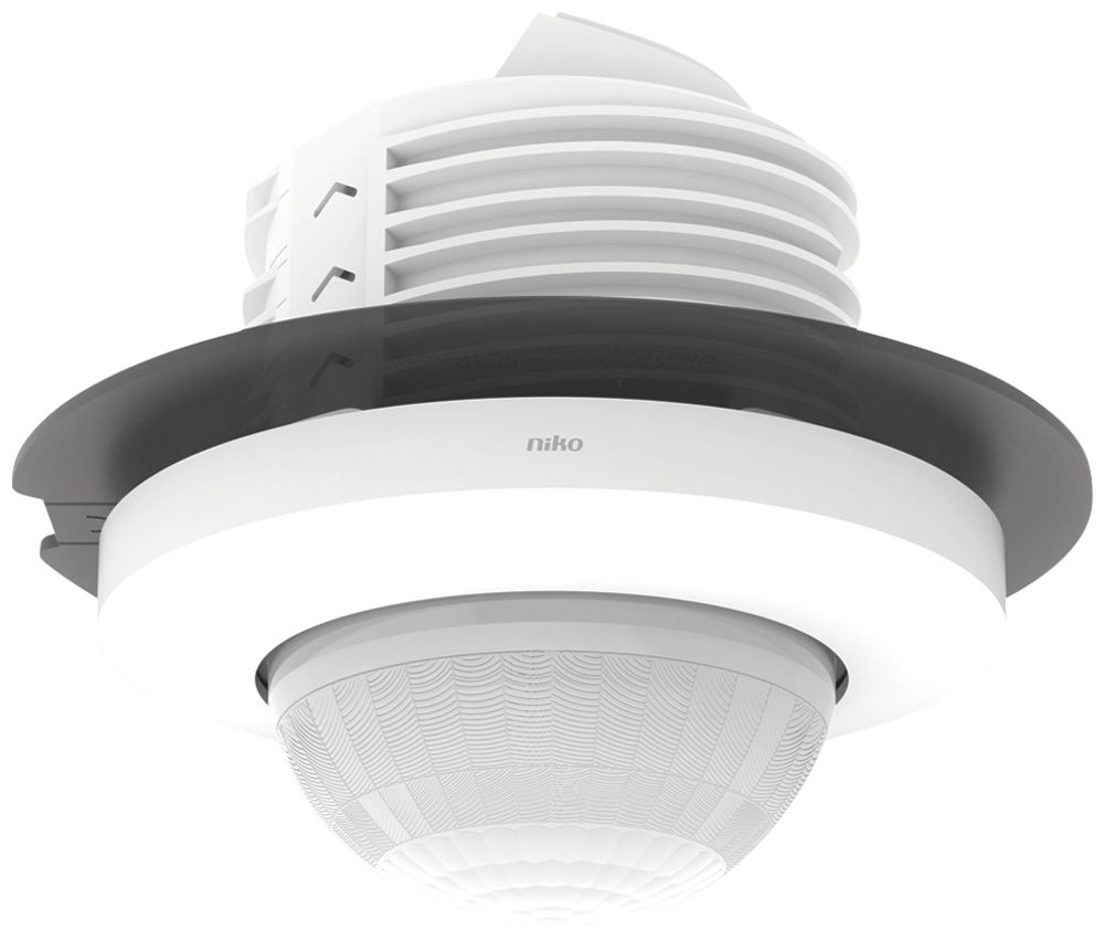 EB-Präsenzmelder Niko P46LR 360° Slave DALI BMS 32…37m IP20 weiss