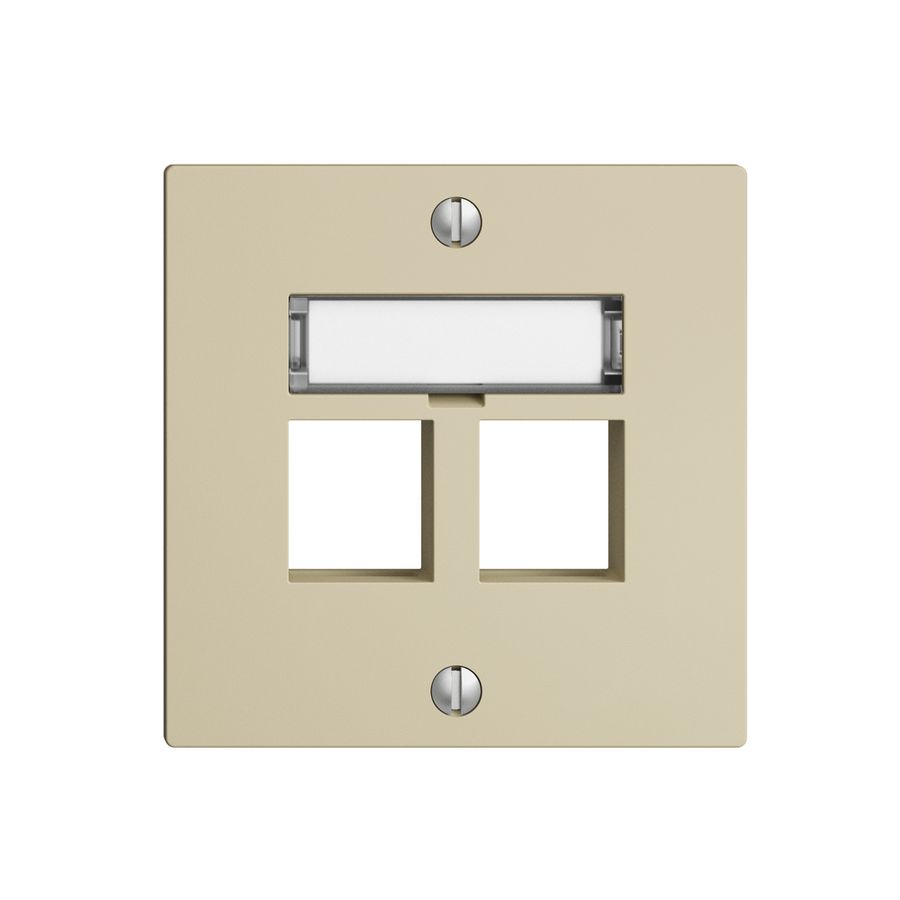 Kit montaggio EDIZIOdue F, uscita dritta, per 2×Keystone, vanille