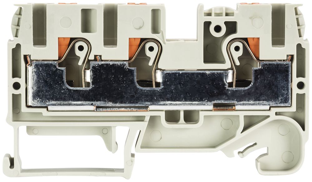 Borne de passage joignable WTP 0.2…10mm² 57A 1000V 3×broches 1 ét.rail 35mm gr