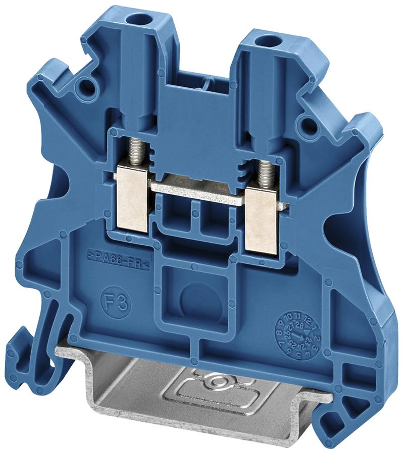 Borne de passage joignable PX UT 1.5 BU 1.5mm² 17.5A 1000V vis 2×1 DIN35 bl