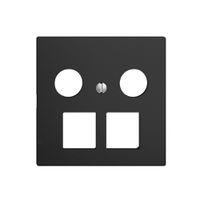 Kit di copertura EDIZIOdue F, p.presa multimedia, p.2×RJ45 Keystone nero