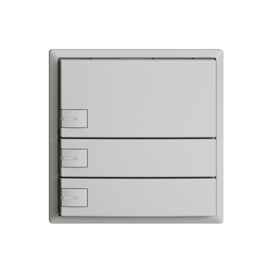 Poussoir univ. ENC 3×1t EDIZIOdue gris clair, avec LED