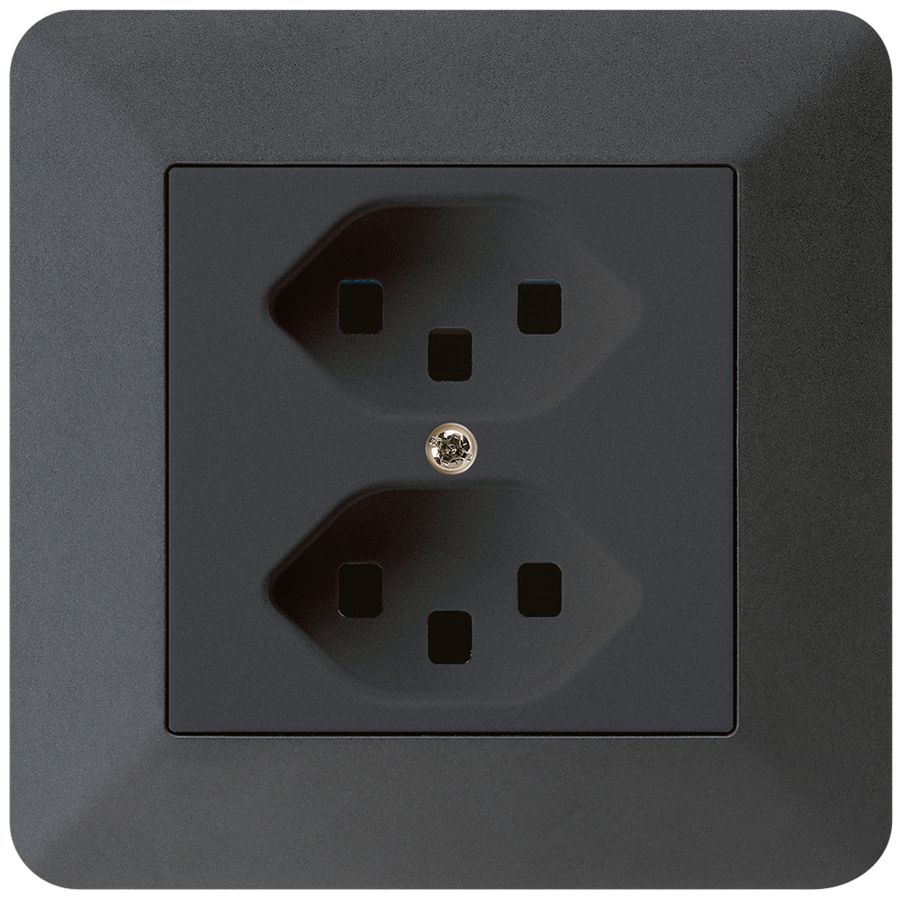 UP-Steckdose kallysto.trend 2×T23 schwarz mit Steckklemmen