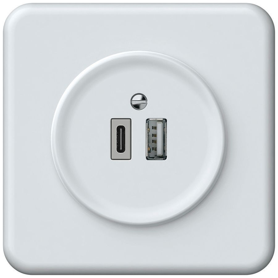 UP-USB-Ladesteckdose origin 1×USB-A 1×USB-C 3000mA 5V weiss