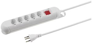 Steckdosenleiste STEBA STRONG 5×T13 mit Schalter 3m weiss