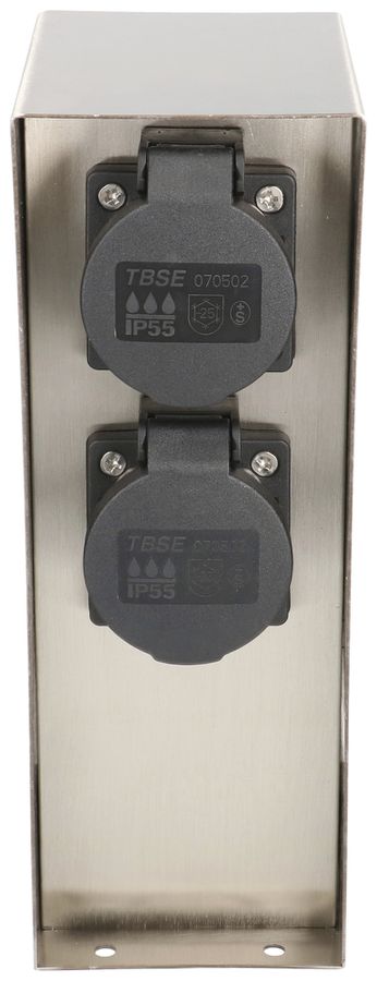 Presa multipla per giardino MH 2×T13 10A con timer acciaio pregiato