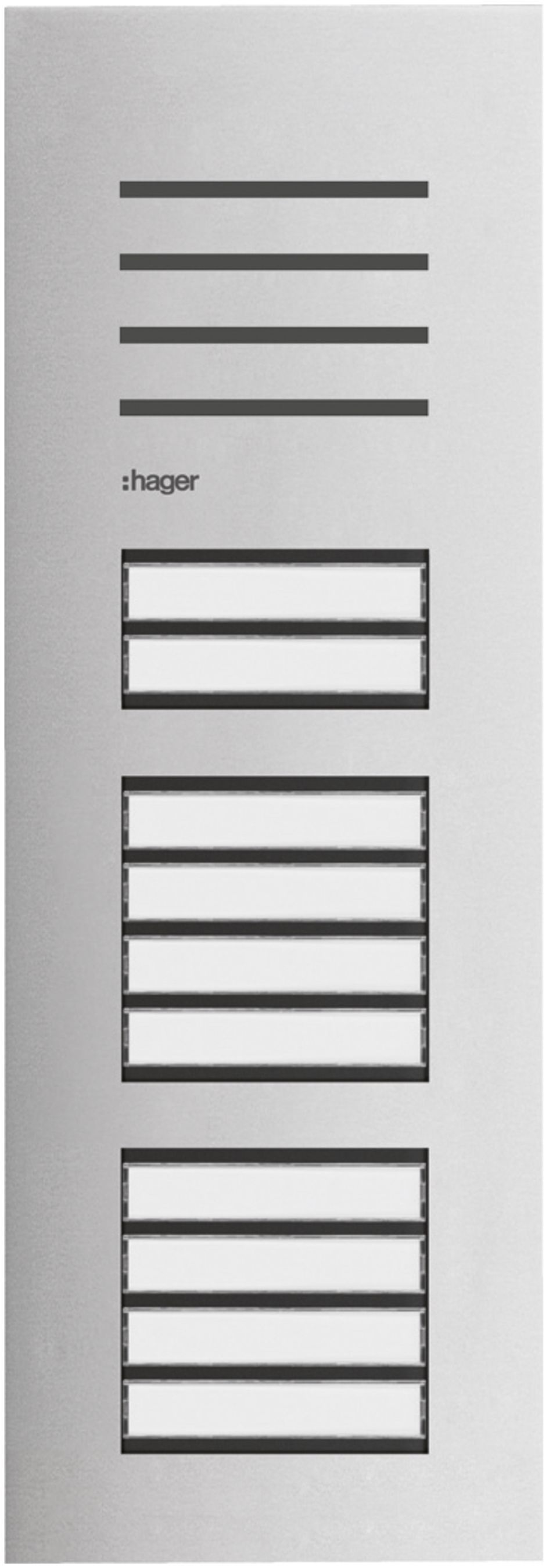 Aussenstation Audio Hager elcom.one 2-Draht für 10Wohnungen Edelstahl