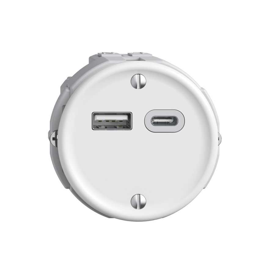 Prise USB 18W type A + type C Feller STANDARDdue Q 230V 3600mA blanc