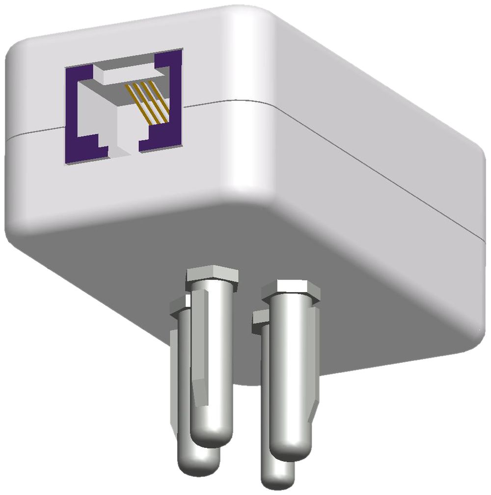 Adaptateur direct Ceconet 4L/RJ45f, blanc