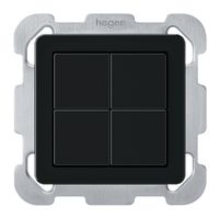 UP-KNX-Taster Hager BA basico B 4-fach 77×77mm schwarz