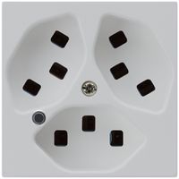 Steckdose Hager kallysto 3×T23 beleuchtet A lichtgrau