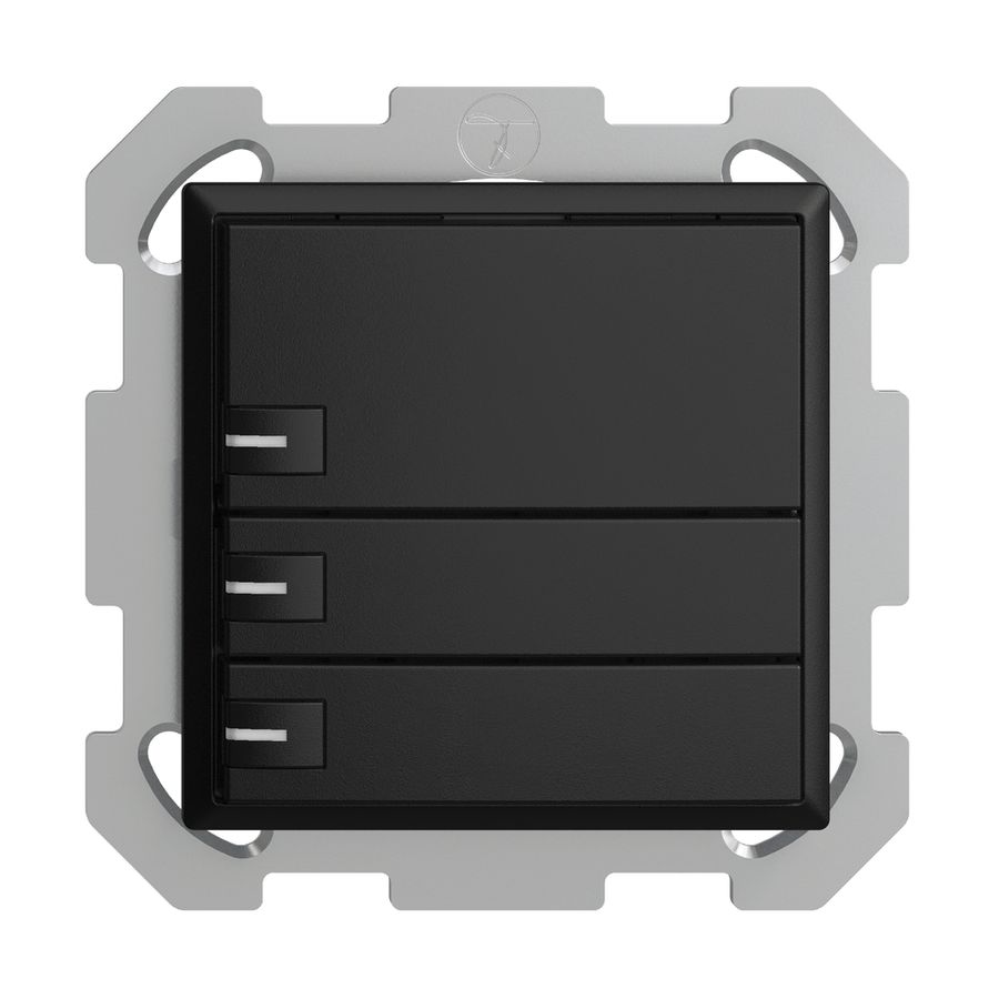 UP-KNX-Taster RGB EDUE, 250mW, m.RGB-LED, 3×Taste, 1×Tastenb., sz
