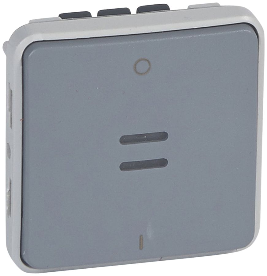 Leuchtwippschalter PLEXO 0/2L Orientierung grau