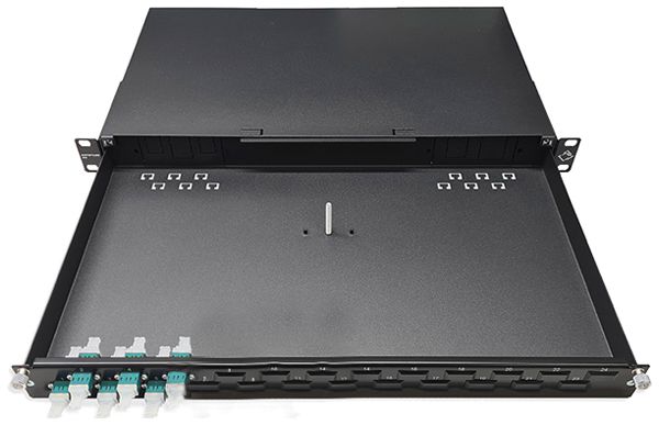 Breakoutbox 19" Dätwyler OV-SO 6×LCD/PC turquoise OM3 décalé 1UH noir