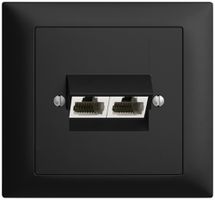 EB-Dose 2×RJ45/u 4P getr. EDIZIOdue schwarz ITplus