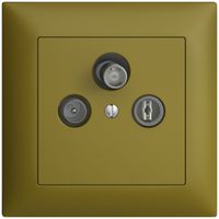 UP-Stichdose SAT/TV DB52 EDIZIOdue olive mit IEC/F-Anschluss